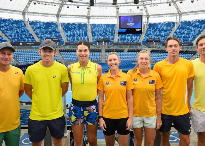 Iga Świątek with her coaching team