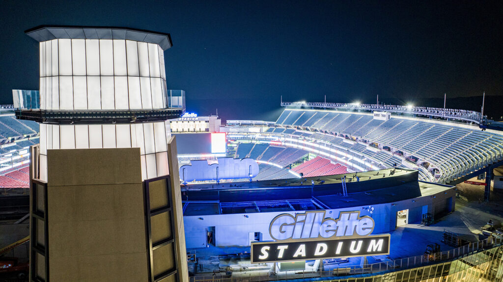 Gillette Stadium, home of the New England Patriots in Foxborough, Massachusetts