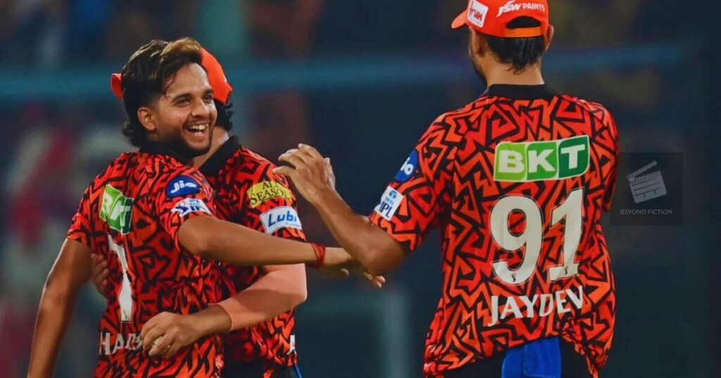 SRH players celebrate a crucial wicket in IPL 2025 match