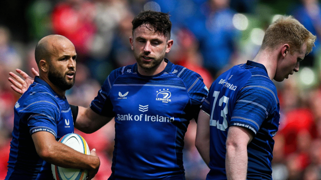 Leinster Rugby team during a match at Aviva Stadium