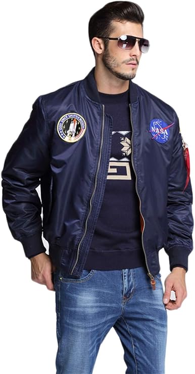 spacex apparel bomber racer jacket for stylish outfit look. Carry yourself and your confidence.